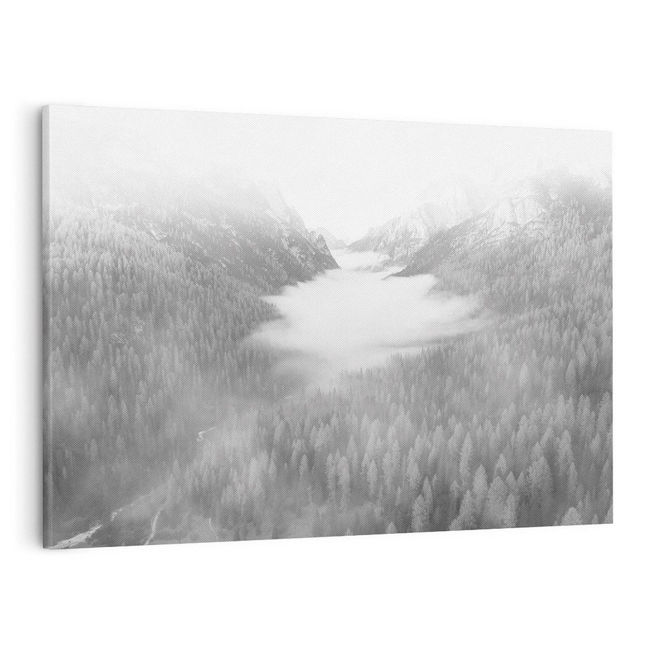 Obraz na płótnie 120x80 - Szare Góry - zamglony krajobraz, las