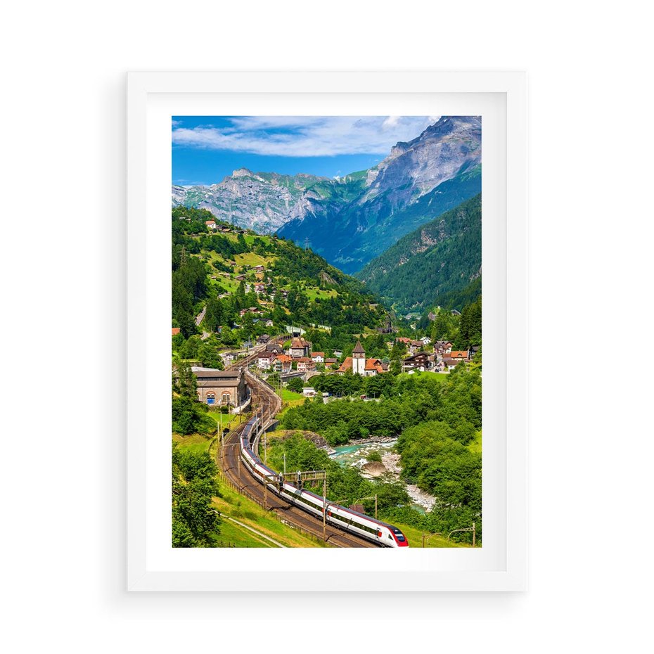 Plakat w ramie 50x70 - Magiczne Horyzonty - pejzaż, perspektywa - rama biała