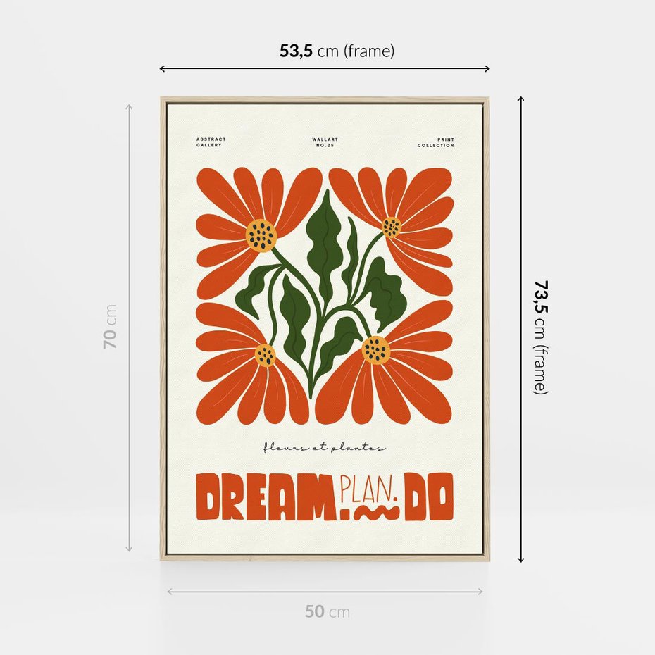 Obraz w ramie 50x70 - Księga Abstrakcji - sztuka nowoczesna, kolorowe kwiaty - rama drewno