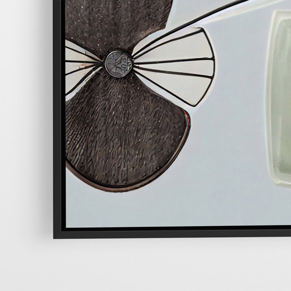 Obraz w ramie 50x70 - Plamy w Niebieskim - sztuka abstrakcyjna, linie - rama czarna