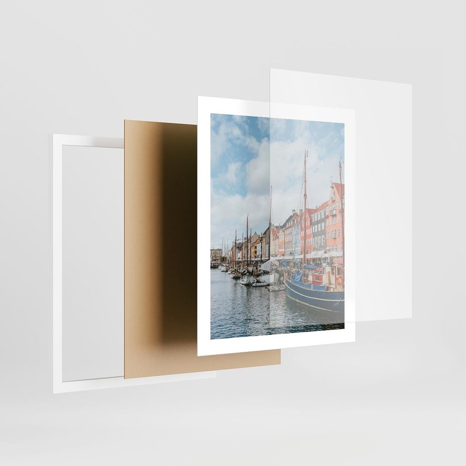 Plakat w ramie 40x50 - Wibracje Miejskiego Klimatu - Dania, Kopehaga - rama biała