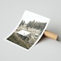 Plakat bez ramy 40x50 - Ustronne Chatki w Górach - rustykalne domki w górach, sepia