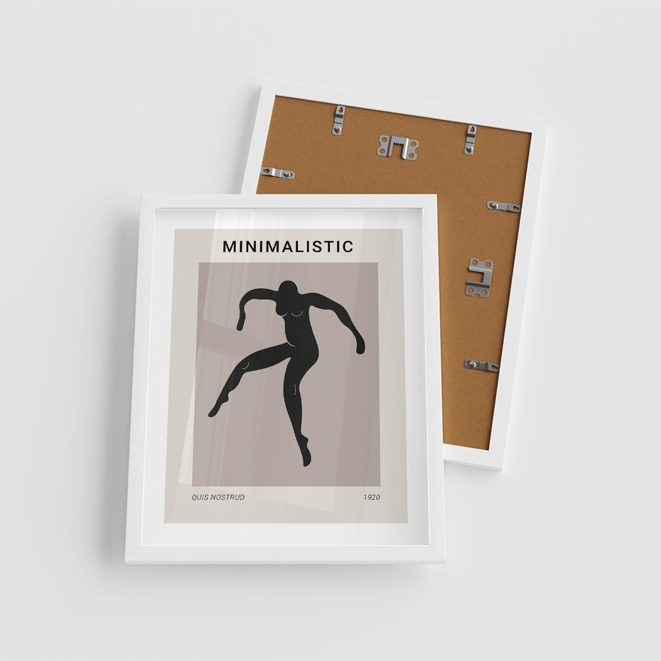 Plakat w ramie 40x50 - Sztuka Nowoczesności: Minimalistyczny Plakat - modern art, minimalistyczny plakat - rama biała