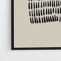 Obraz w ramie 70x100 - Energetyczne Pulsacje Nowości - boho plakat, czarne kropki kreski - rama czarna