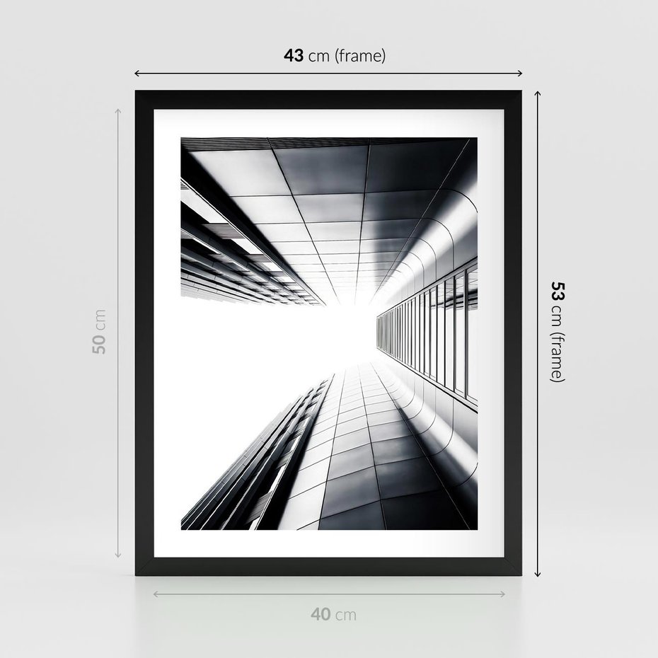 Plakat w ramie 40x50 - Architektura o Prostych Formach - architektura, proste formy - rama czarna