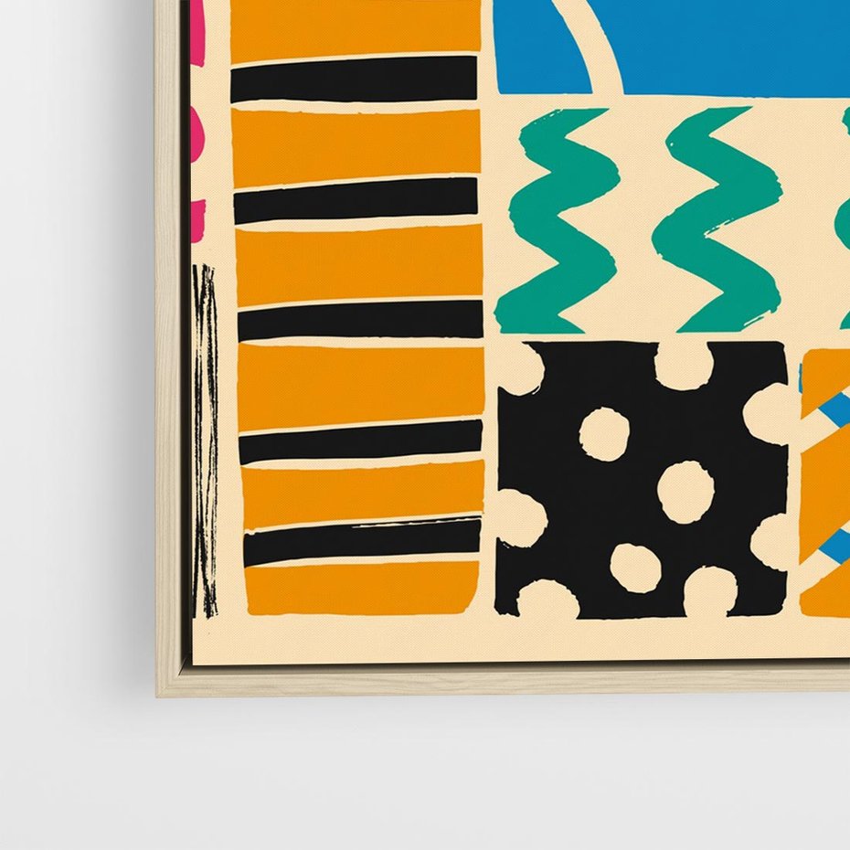 Obraz w ramie 80x80 - Etno Boho - etno ornamenty, boho klimat - rama drewno