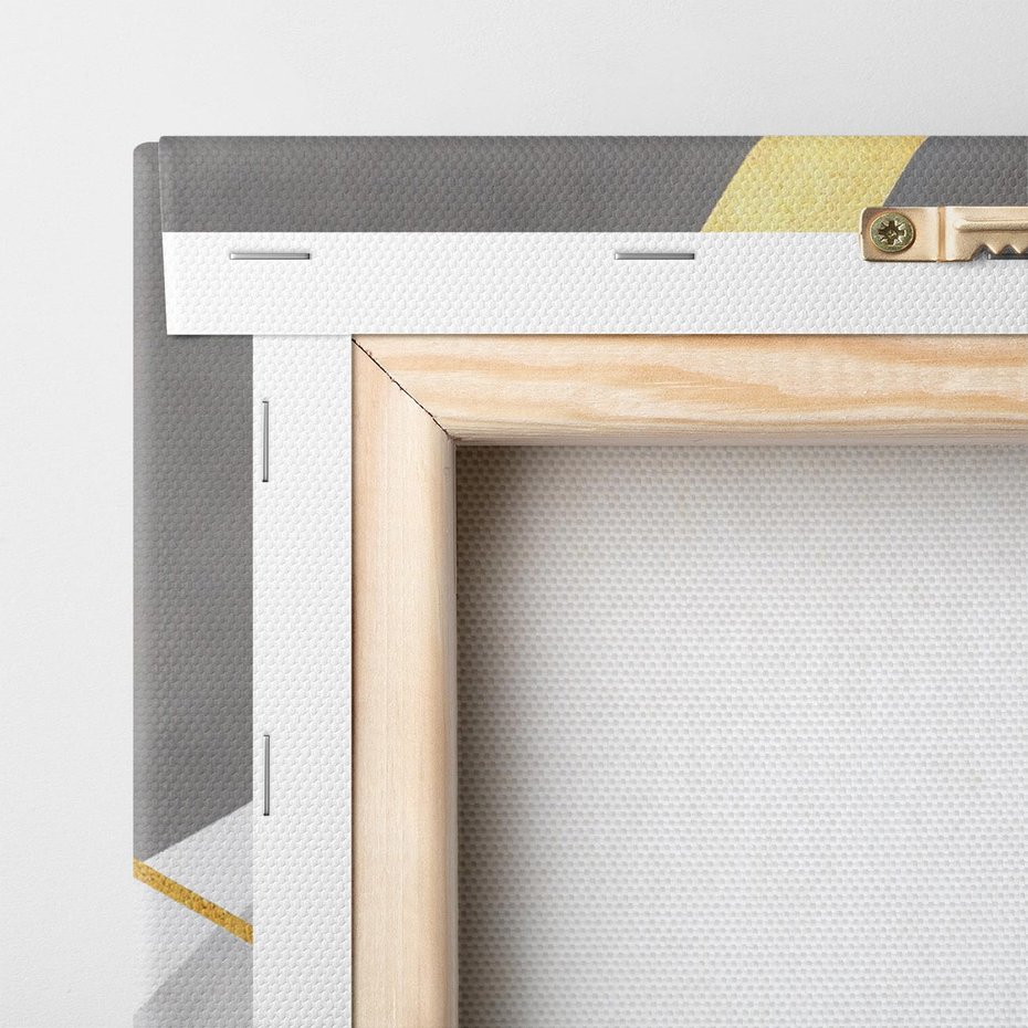 Obraz na płótnie 100x70 - Pudrowe Abstrakcyjne Lustra - złote abstrakcyjne linie, szarość