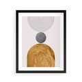 Plakat w ramie 40x50 - Złote Półkole w Sztuce Geometrii - grafika, złote półkole - rama czarna