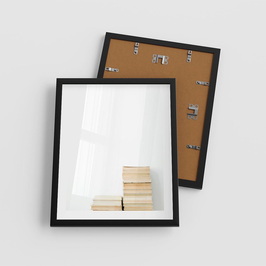 Plakat w ramie 40x50 - Estetyka Literatury - stos książek, minimalistyczna kompozycja - rama czarna