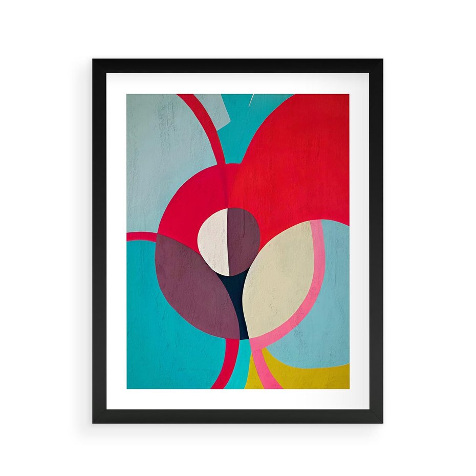 Plakat w ramie 40x50 - Kolorowe Odsłony Inspiracji - abstrakcyjny obraz, olejny - rama czarna