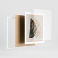 Plakat w ramie 40x50 - Nowoczesne Dialogi Materii - nowoczesny plakat, abstrakcyjne kształty - rama biała