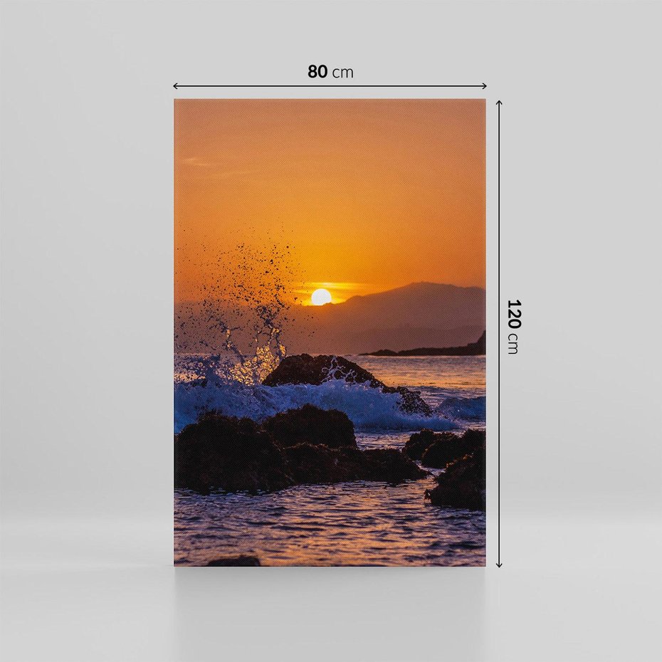 Obraz na płótnie 80x120 - Morze, fale i skały - morze, fale