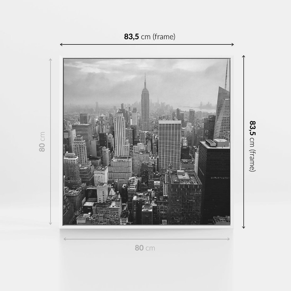 Obraz w ramie 80x80 - Majestatyczne Wysokości - Nowy Jork, wieżowce - rama biała