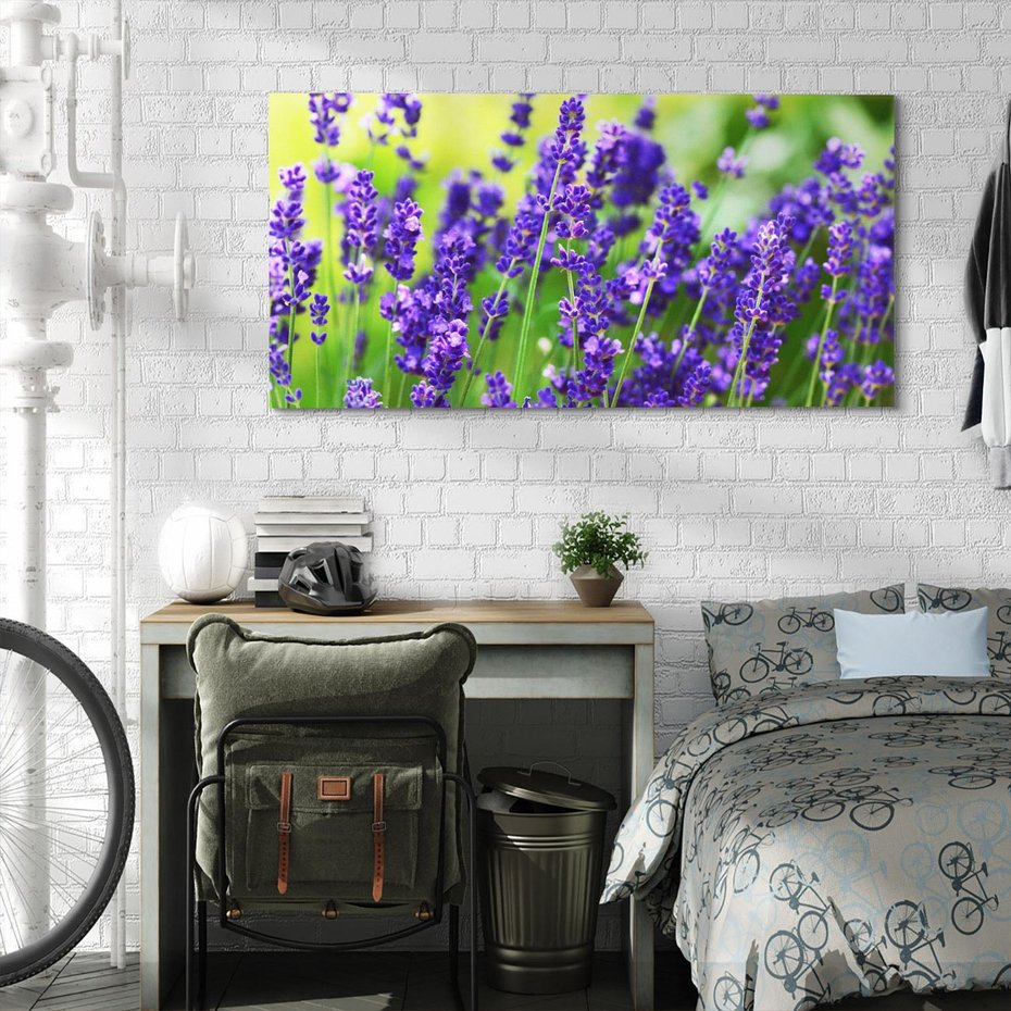 Obraz na płótnie 120x60 - Elegancka lawenda w pełnym rozkwicie - lawenda, kwiaty