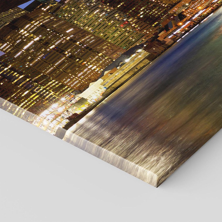 Obraz na płótnie 80x120 - Nowojorski most w świetle nocy - most, Nowy Jork