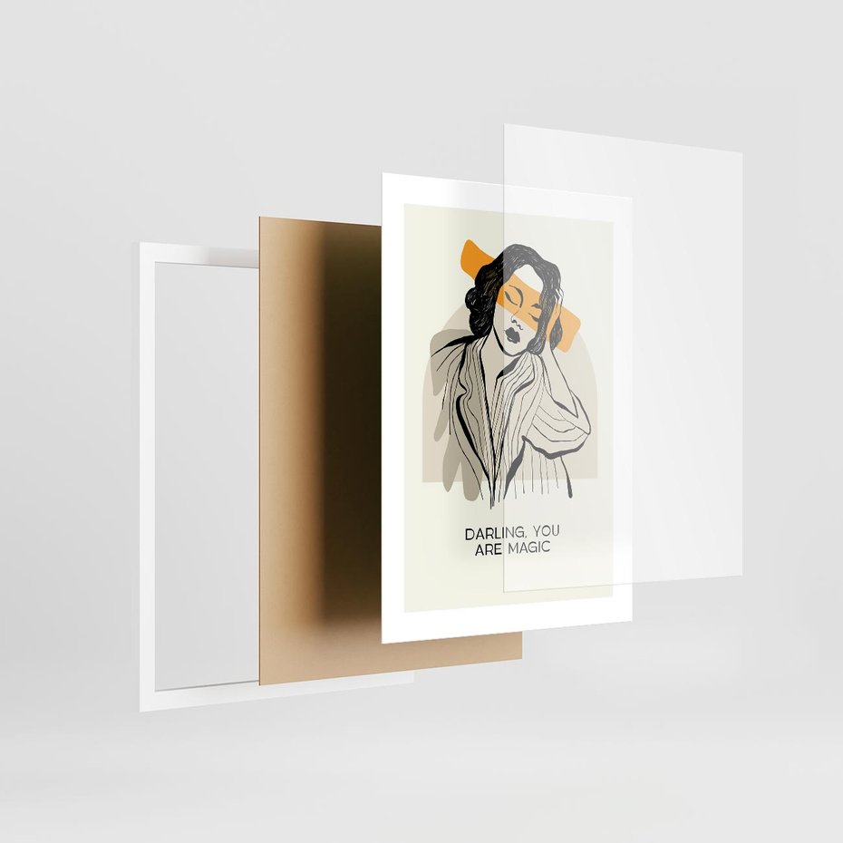 Plakat w ramie 30x40 - Sztuka Kobiecej Osobowości - nowoczesna grafika, kobieta - rama biała