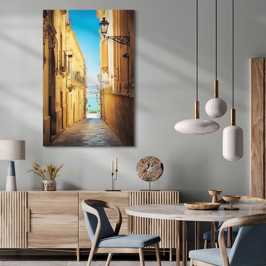 Obraz na płótnie 80x120 - Perspektywa magicznej uliczki - uliczka, perspektywa