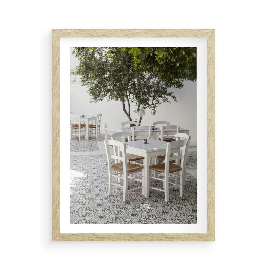 Plakat w ramie 50x70 - Włoska restauracja pełna smaków - włoska, restauracja - rama drewno