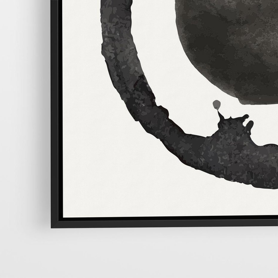 Obraz w ramie 50x50 - Harmonijne Emocje - abstrakcyjne plamy okręgi, akwarelowe - rama czarna