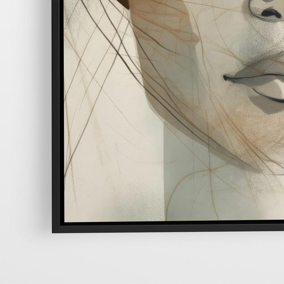 Obraz w ramie 70x50 - Tylko Zamknij Oczy - twarz kobiety, zamknięte oczy - rama czarna