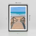 Plakat w ramie 50x70 - Pomost ku Morzu - pomost na plaży, morze - rama czarna