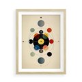 Plakat w ramie 50x70 - Bezgraniczny Taniec Światła - abstrakcyjna geometryczna kompozycja, koła linie - rama drewno