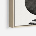 Obraz w ramie 50x50 - Tajemnicza Kompozycja - abstrakcyjne czarno białe formy, minimalizm - rama drewno