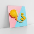 Obraz na płótnie 30x30 - Cytryna Pastel Abstrakcja - cytryna, pastel