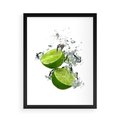 Plakat w ramie 50x70 - Kwaskowata moc limonki i cytryny - limonka, cytryna - rama czarna