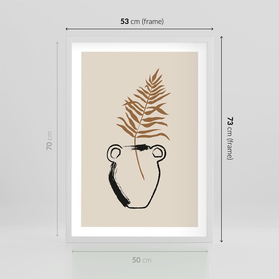 Plakat w ramie 50x70 - Wewnętrzne Opowieści - boho, nowoczesna sztuka - rama biała