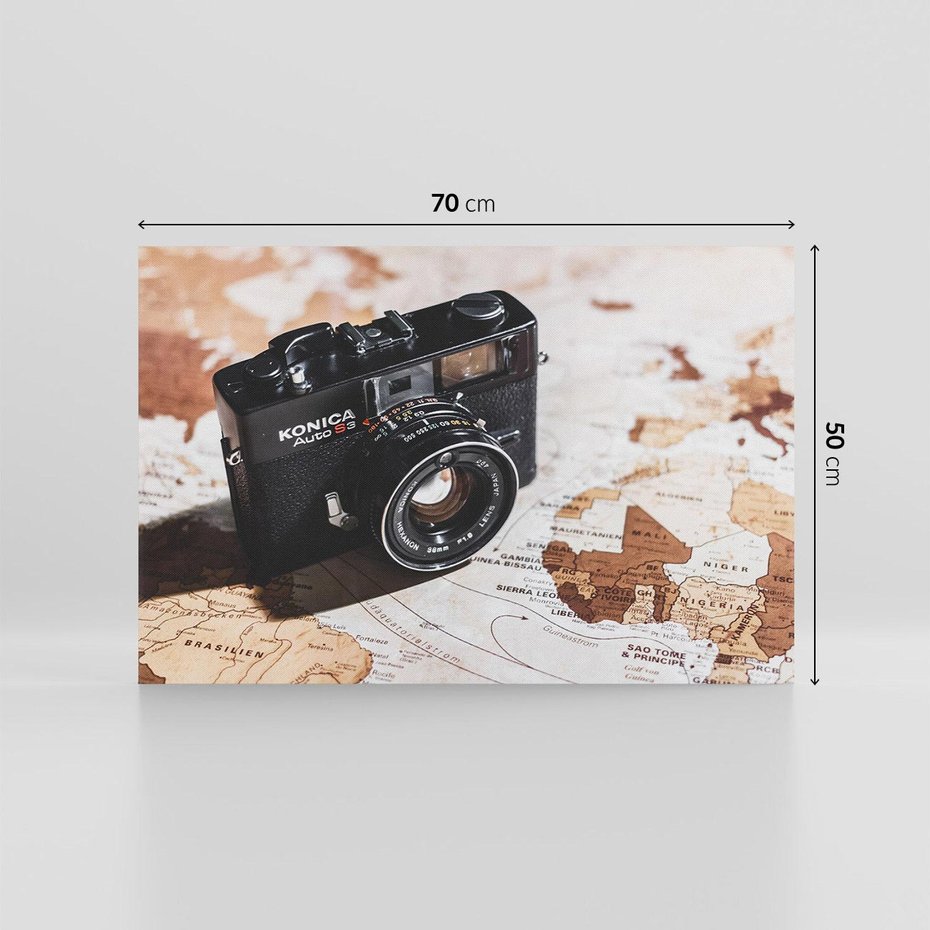 Obraz na płótnie 70x50 - Fotograficzna Przygoda Retro - aparat, retro
