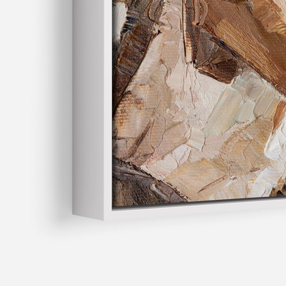 Obraz w ramie 70x100 - Wibracje - portret, kobieta - rama biała