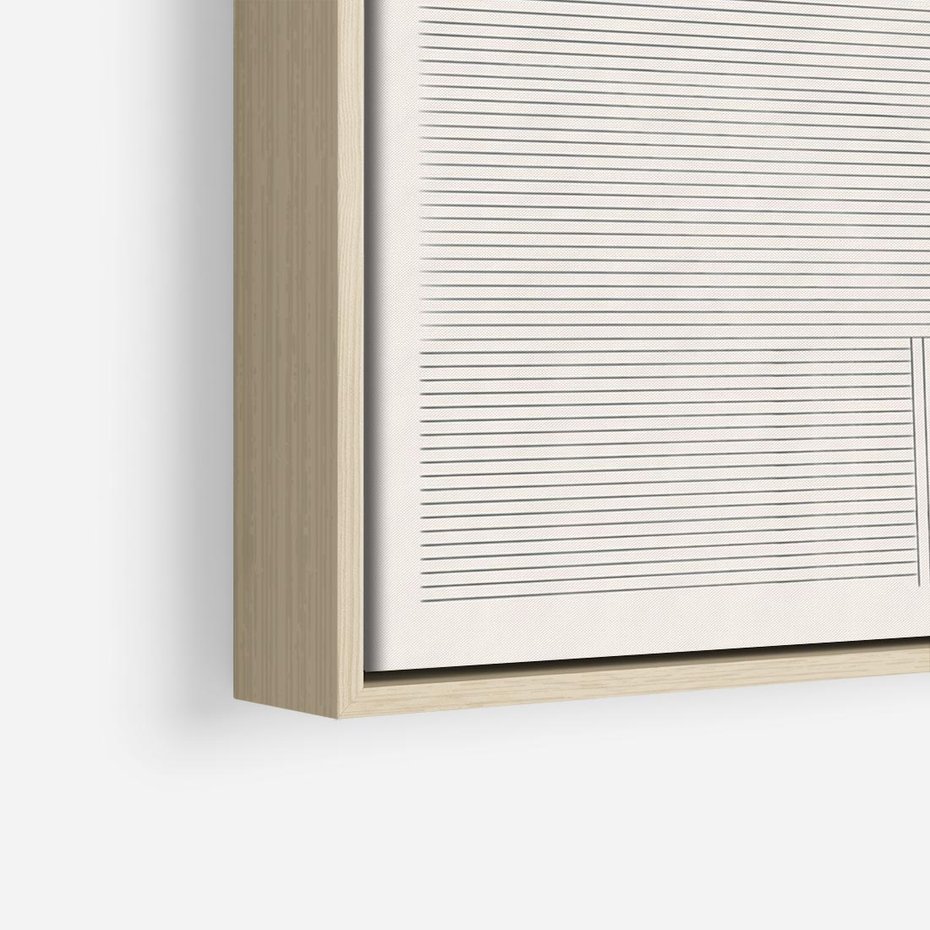 Obraz w ramie 70x50 - Geometryczna Elegancja Mid Century - mid century, minimalizm - rama drewno