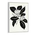Obraz w ramie 70x100 - Spojrzenie w kształty kwiatów - kwiaty magnolii, minimalizm - rama biała