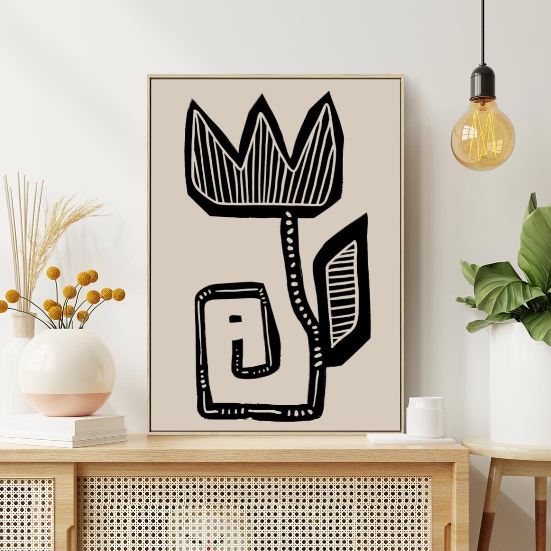 Obraz w ramie 80x120 - Migotliwa Symfonia Kwiatu - kwiat, nowoczesna grafika - rama drewno