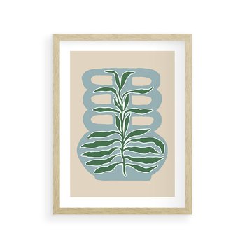 Plakat w ramie 40x50 - Wewnętrzne Spektrum - boho styl, wazon - rama drewno