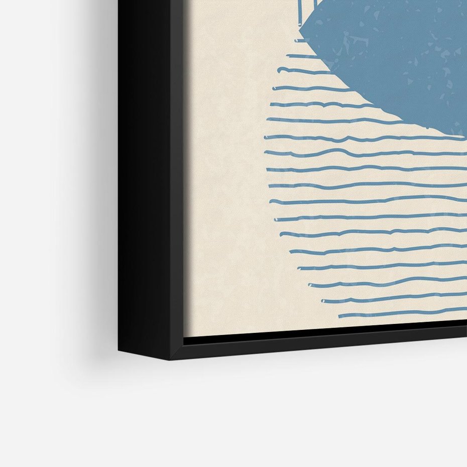 Obraz w ramie 50x50 - Wnętrza Refleksji - geometryczne kształty, koła - rama czarna