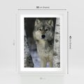 Plakat w ramie 30x40 - Wilk w Zimowym Lesie - wilk, las - rama biała