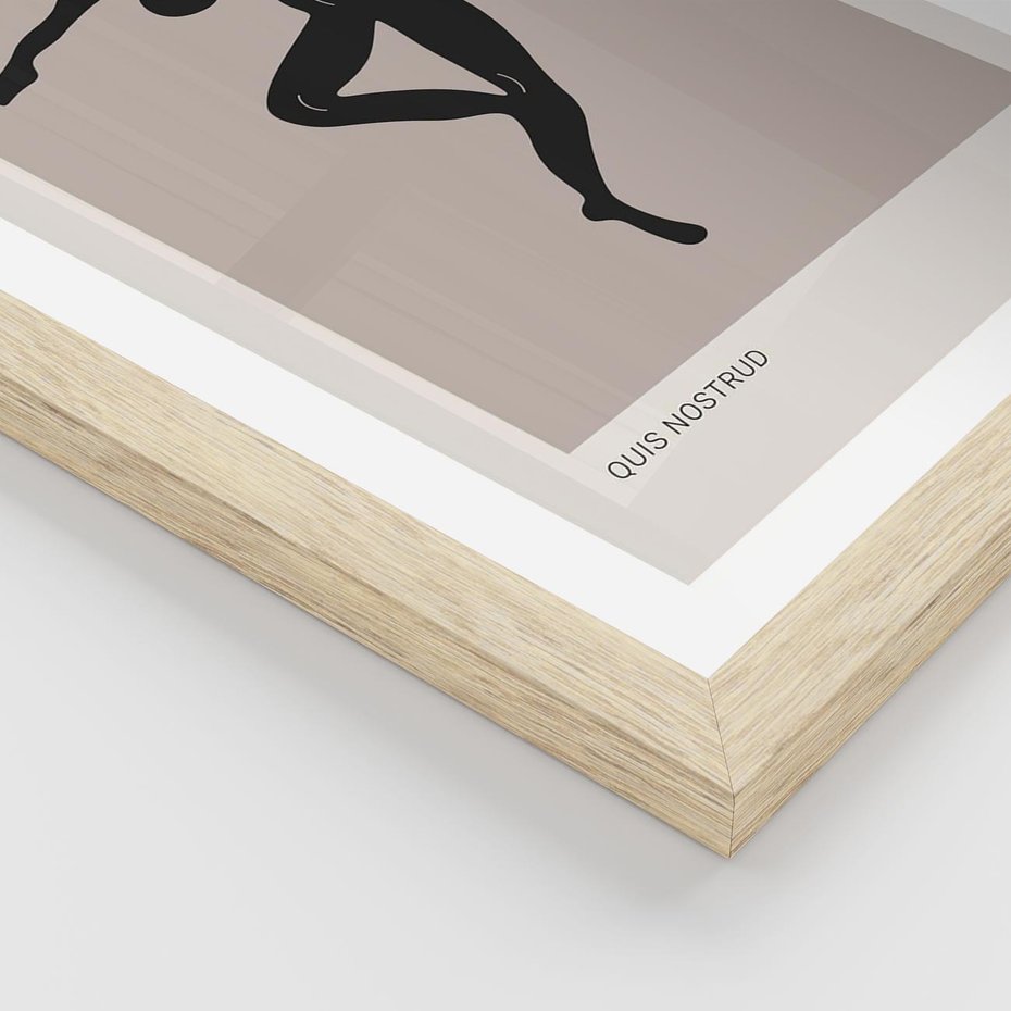 Plakat w ramie 40x50 - Modernistyczna Wizja - plakat modern, czarna postać - rama drewno