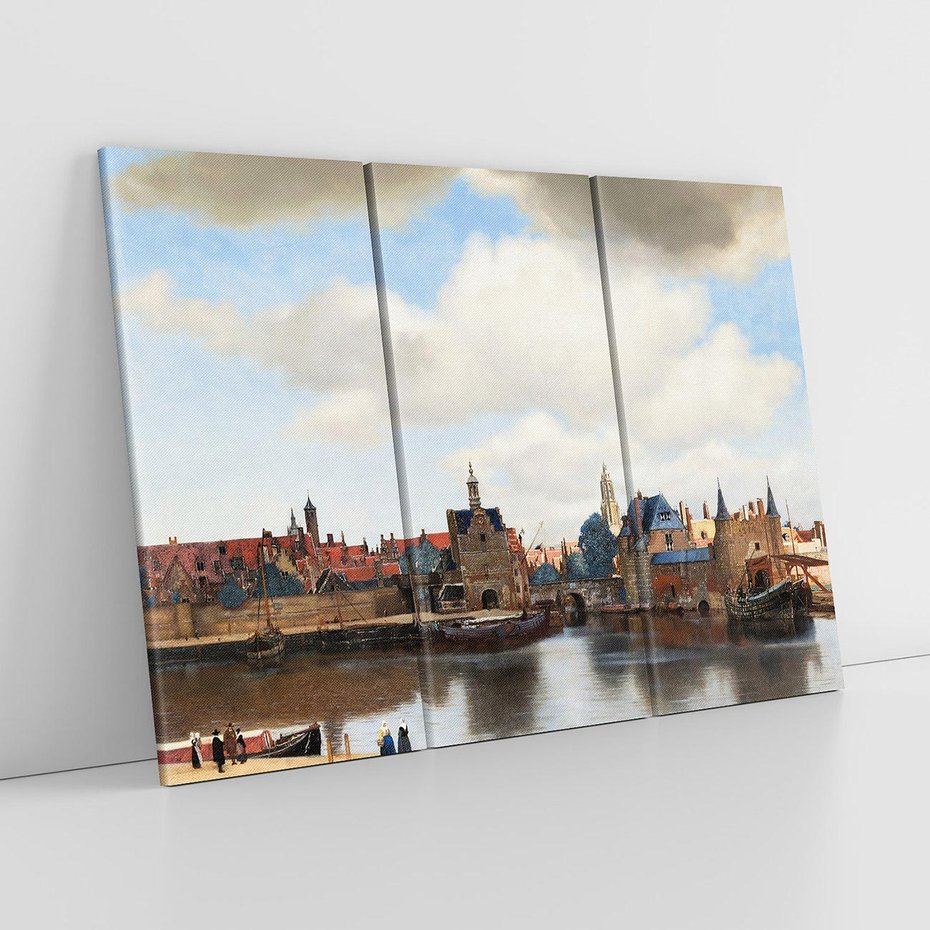 Obraz na płótnie 120x80 - "View of Delft" Johann Vermeer (1660–1661) - Reprodukcja - reprodukcja, obraz na płótnie