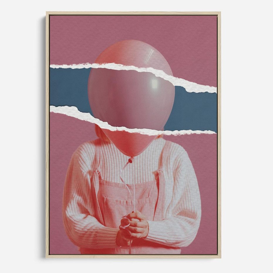 Obraz w ramie 50x70 - Kolaż Wyobraźni - kolaż zdjęć, styl retro - rama drewno