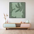 Obraz w ramie 50x50 - Kształty Zieleni - abstrakcyjny kształt, zielony plakat - rama czarna
