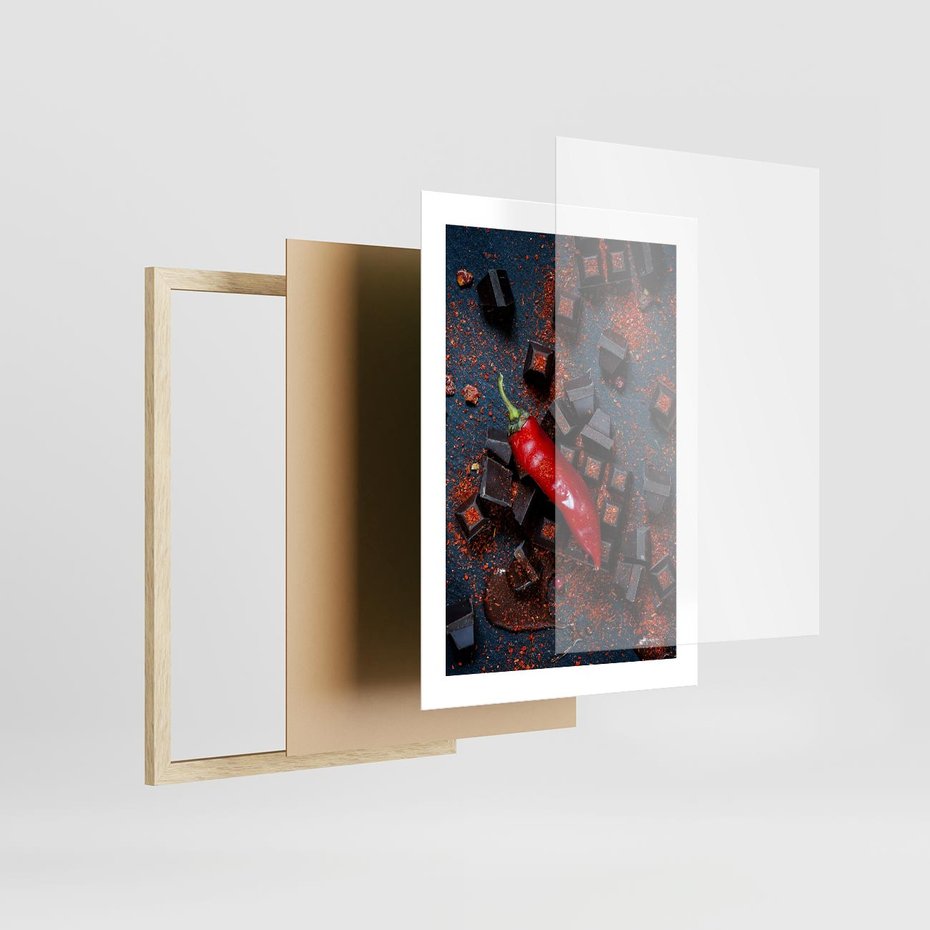 Plakat w ramie 30x40 - Papryka w Restauracji - restauracja, papryka - rama drewno