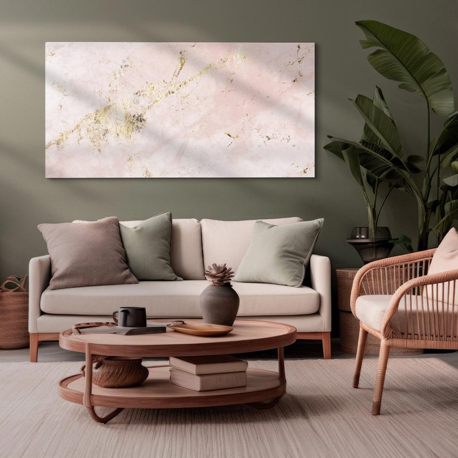 Obraz na płótnie 120x60 - Piękno w Szczegółach - marmur, złoto