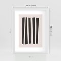 Plakat w ramie 30x40 - Migotliwa Transformacja Form - minimalizm, czarne pasy - rama biała