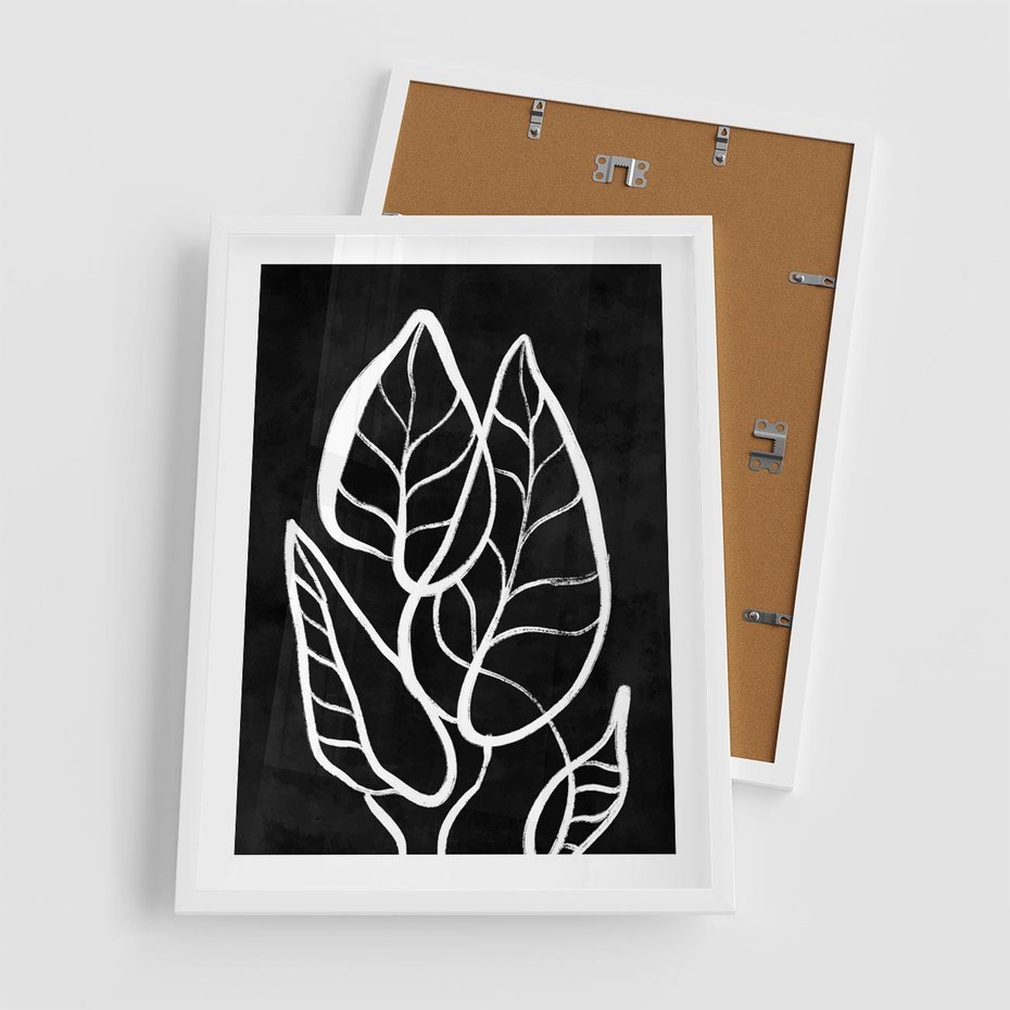 Plakat w ramie 50x70 - Lustrzane Odbicie - mroczna sztuka, minimalizm - rama biała