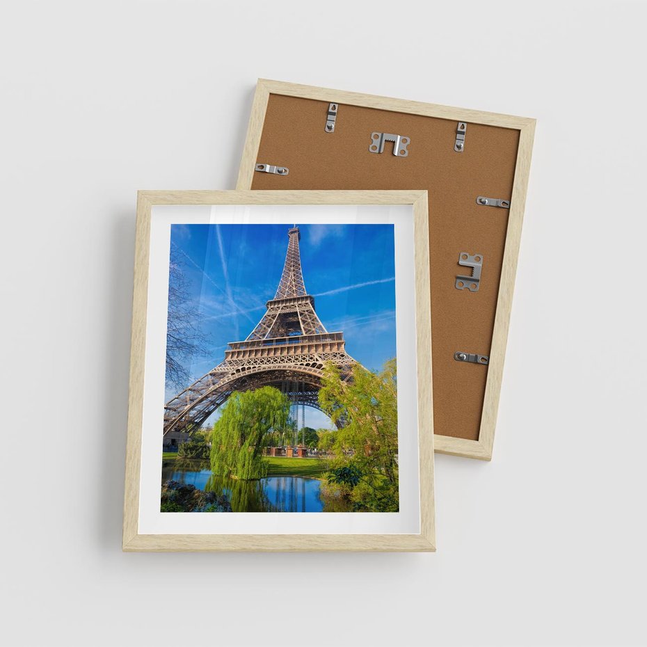 Plakat w ramie 40x50 - Wieża Eiffla w Paryżu - Eiffla, Paryż - rama drewno