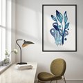 Plakat bez ramy 21x30 - Akwarelowy Błękit - pastelowy, abstrakcyjny plakat