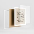Plakat w ramie 40x50 - Bezczasowe Kontury - abstrakcyjne linie, zaplątane - rama biała