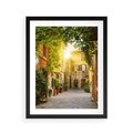 Plakat w ramie 40x50 - Malownicza Wędrówka - uliczka, perspektywa - rama czarna
